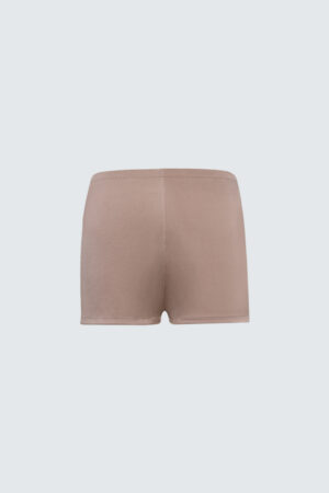 Elegant Women's Silk Shorts in champage pink, perfect for comfortable lounging.