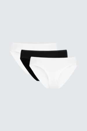 New Soft Women's Modal Silk Briefs Gift Box in black and white, premium comfort and style.