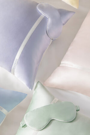 Assorted Macaron Silk Pillowcase and Eye Mask Set in Pastel Colors for Ultimate Comfort and Style.