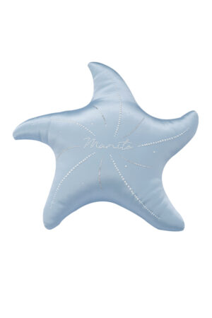 MANITO Ocean Starfish Throw Pillow with shining logo on clean white background.