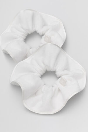 Two MANITO Silk Terry Scrunchie slightly overlapping, highlighting the soft, towel-like texture of the fabric.